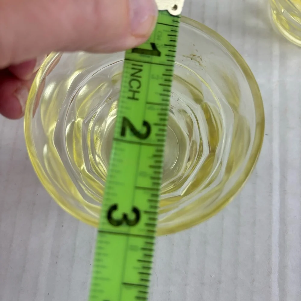 Set of Four Vintage Small Yellow Glass Bowls